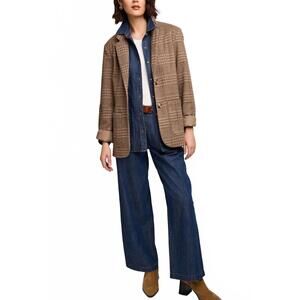 NEW GENTLE FAWN sapphira glencheck jacket in chocolate